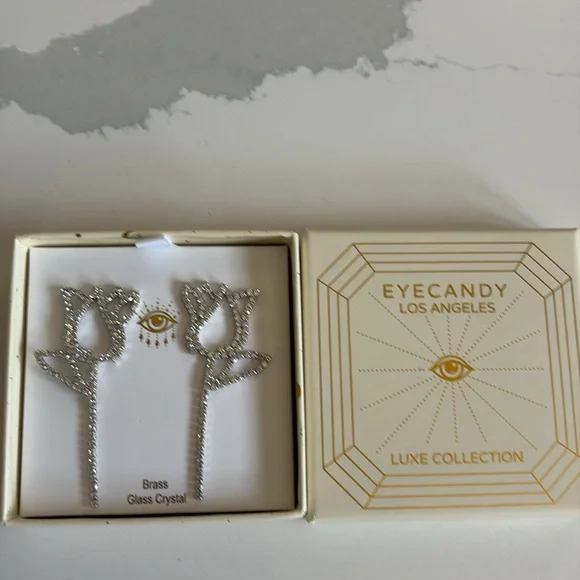 Eye Candy Los Angeles luxe collection large drop earrings for pierced ears NIB - Picture 4 of 8